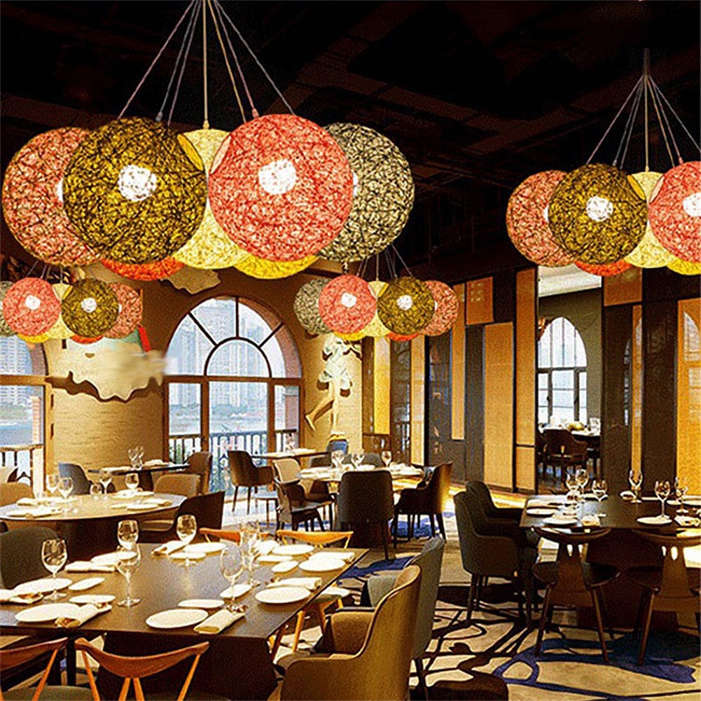 Description Picture 3 of itemRound Concise Hand-woven Rattan Vine Ball Pendant Lampshade Light Lamp Shades Light Accessories 15cm Diameter for Bar Bedroom
