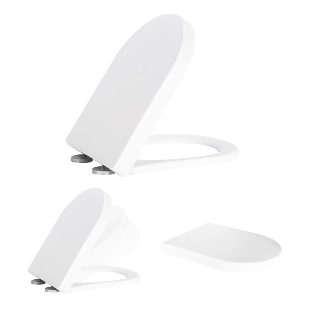 Buy Thickened Luxury White Dshape Toilet Seat Cover Lid with Top Fixing Hinges Bathroom
