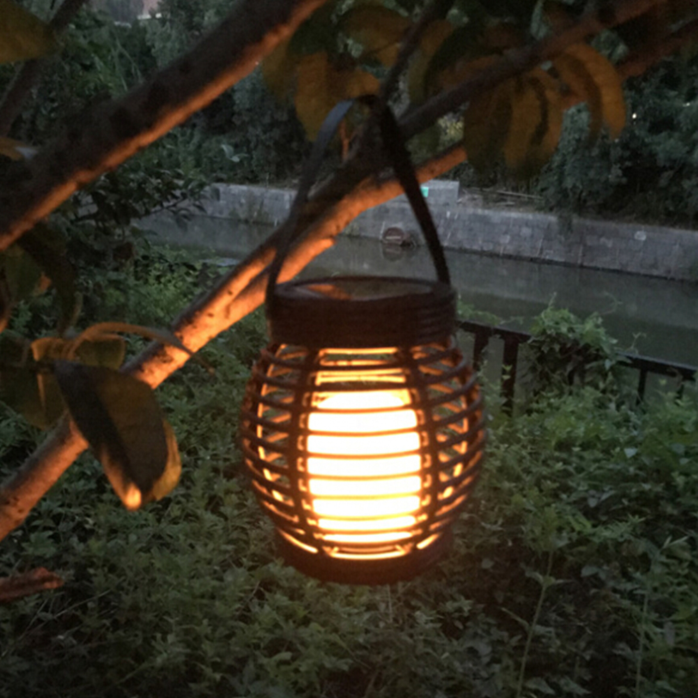 Details About Waterproof Outdoor Solar Lantern Hanging Light Led Candle Yard Patio Garden Lamp