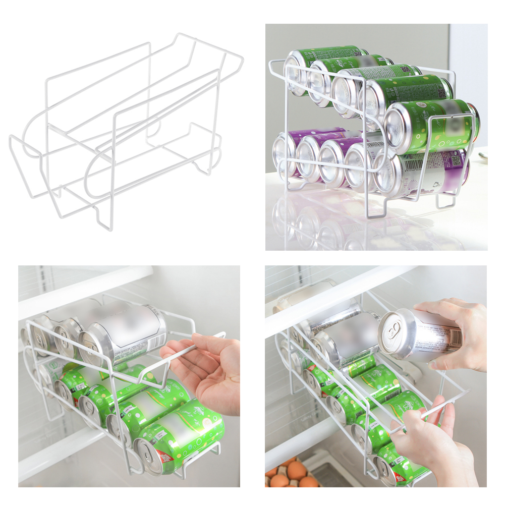 Soda Beer Coke Can Dispenser Refrigerator Beverage Rack Storage Holder