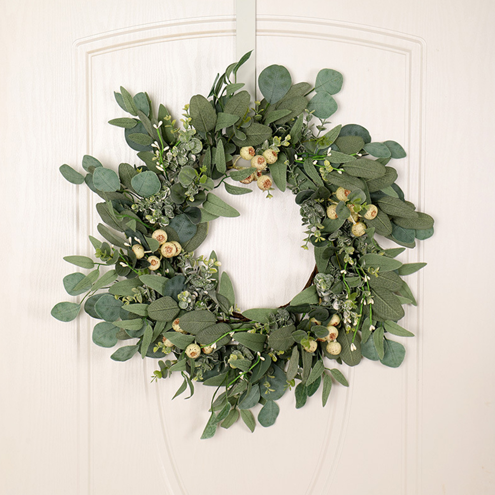 Artificial Flower Eucalyptus Wreath With Green Leaves Flower//outdoor Wall Decor