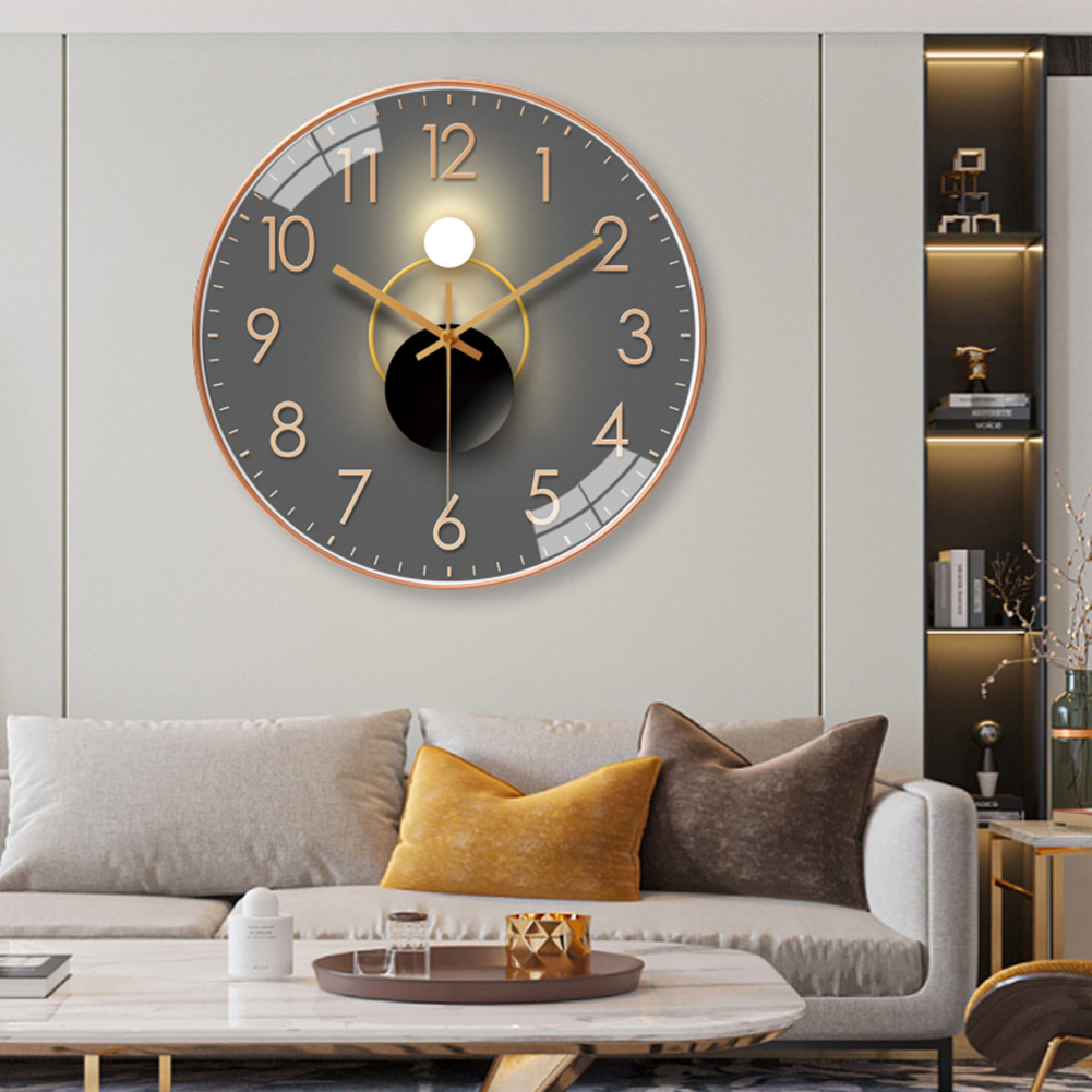 現代のシンプルな時間厳守クォーツ壁時計ライトシャドウ幾何学デザインサイレントムーブメントリビングルームのベッドルームの装飾ペンダ