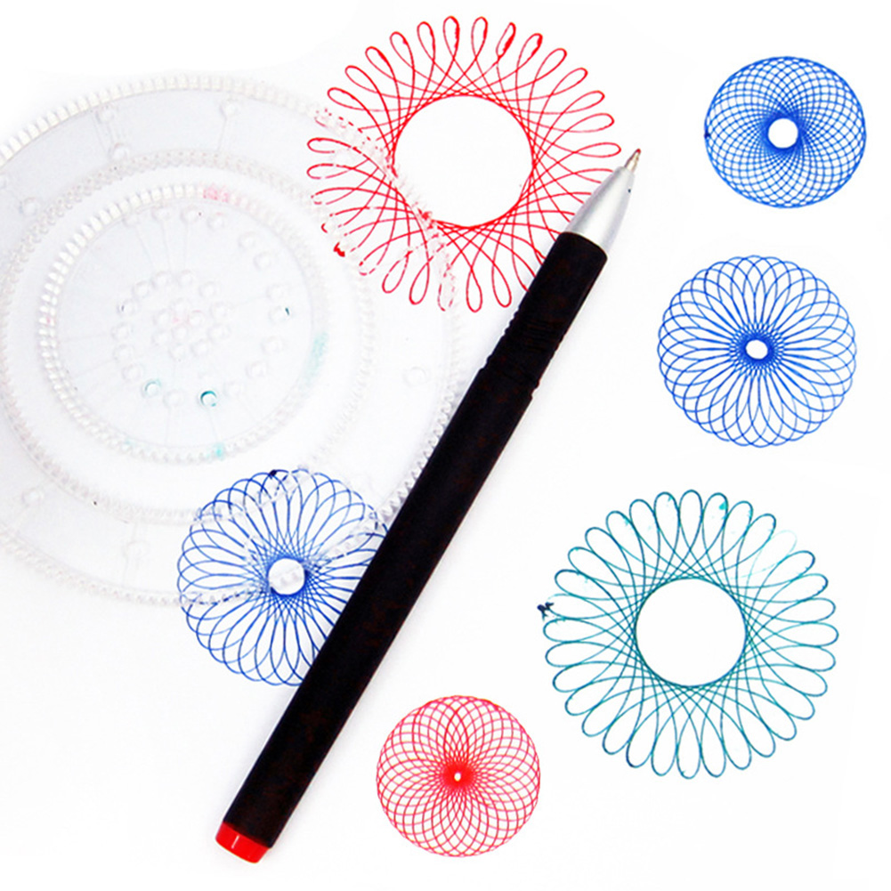 Kids Deluxe Spirograph Design Set Draw Spiral Designs Interlocking Toy