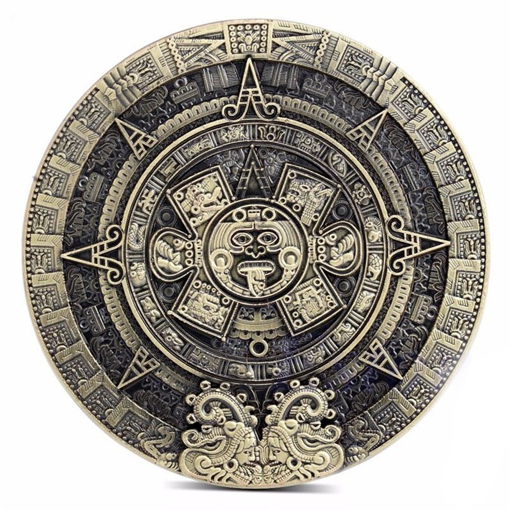 Big Size Maya Calendar Prophecy Anti-Bronze Plated Medal Badge Emblem ...