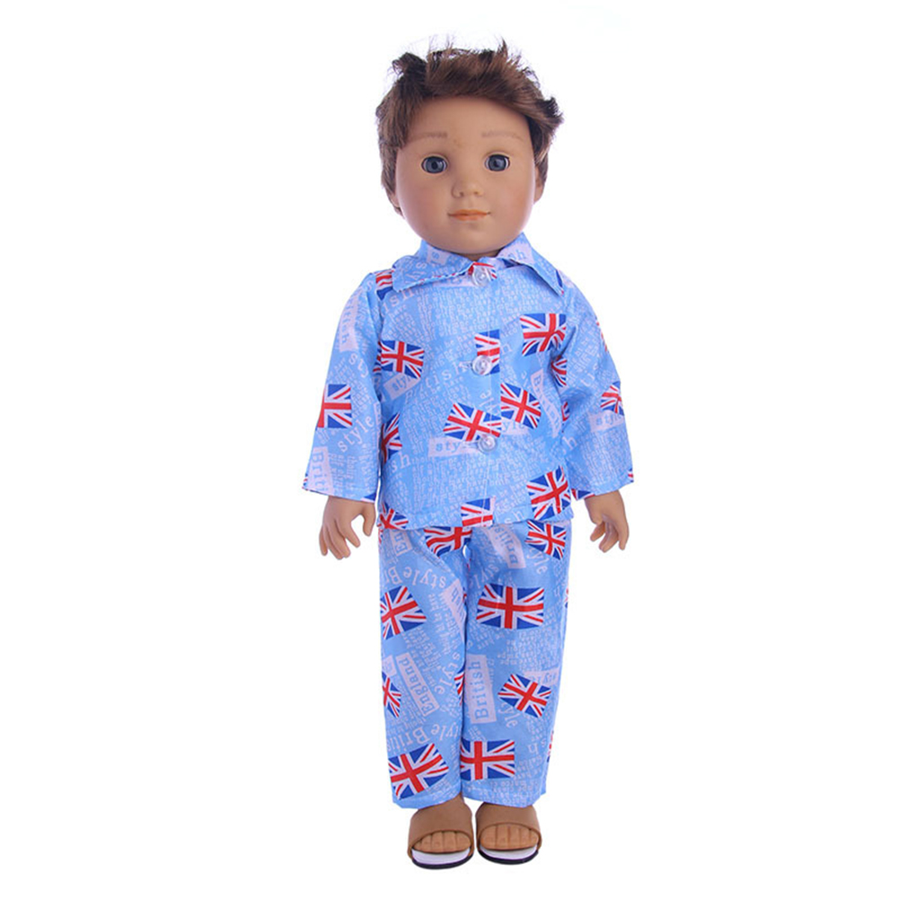 Nightwear Set for 18 Inch Boy Dolls Cute Mini Clothes Accessories Xmas Gift