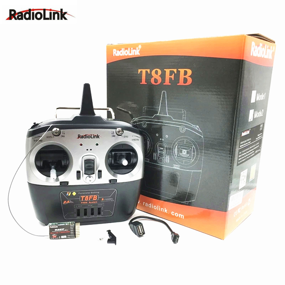Radiolink T8fb Bt8チャンネルRc送信機および受信機R8ef2.4gコントローラー（ドローン/固定翼飛行機用）