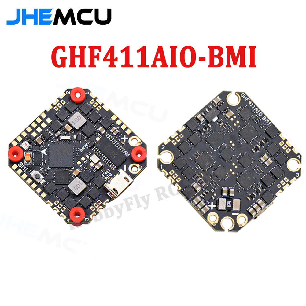 JHEMCU GHF411AIO-BMI 40a F411 フライト コントローラー Bmi270 W/5v 10v Bec 内蔵 40a Blheli_s 2-6s 4in1esc 25.5x25.5mm Fpv ドロー
