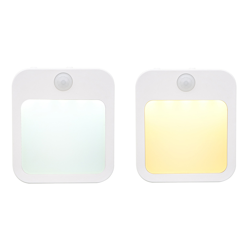 LEDナイトライト 3つの照明モード 赤外線インテリジェントモーションセンサー 無段階調光キャビネットライト (8.5 x 5 x 8.5CM)