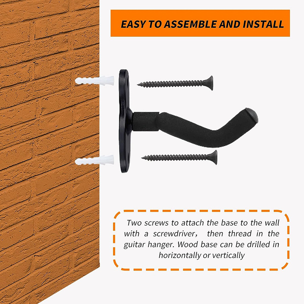 Description Picture 6 of itemGuitar Hanger Wall Mount Hooks Stand Musical Instrument Hook Holder Guitar Accessories for Acoustic Electric Bass Guitar Ukulele