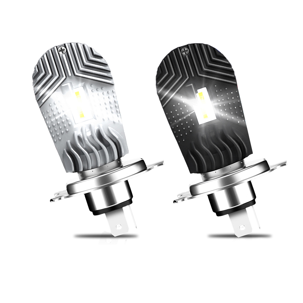 H4 LED ヘッドライト電球 Hi/Lo ビーム 300% 明るい 6000K 40W 2000-3500LM プラグプレイハロゲン交換用電球