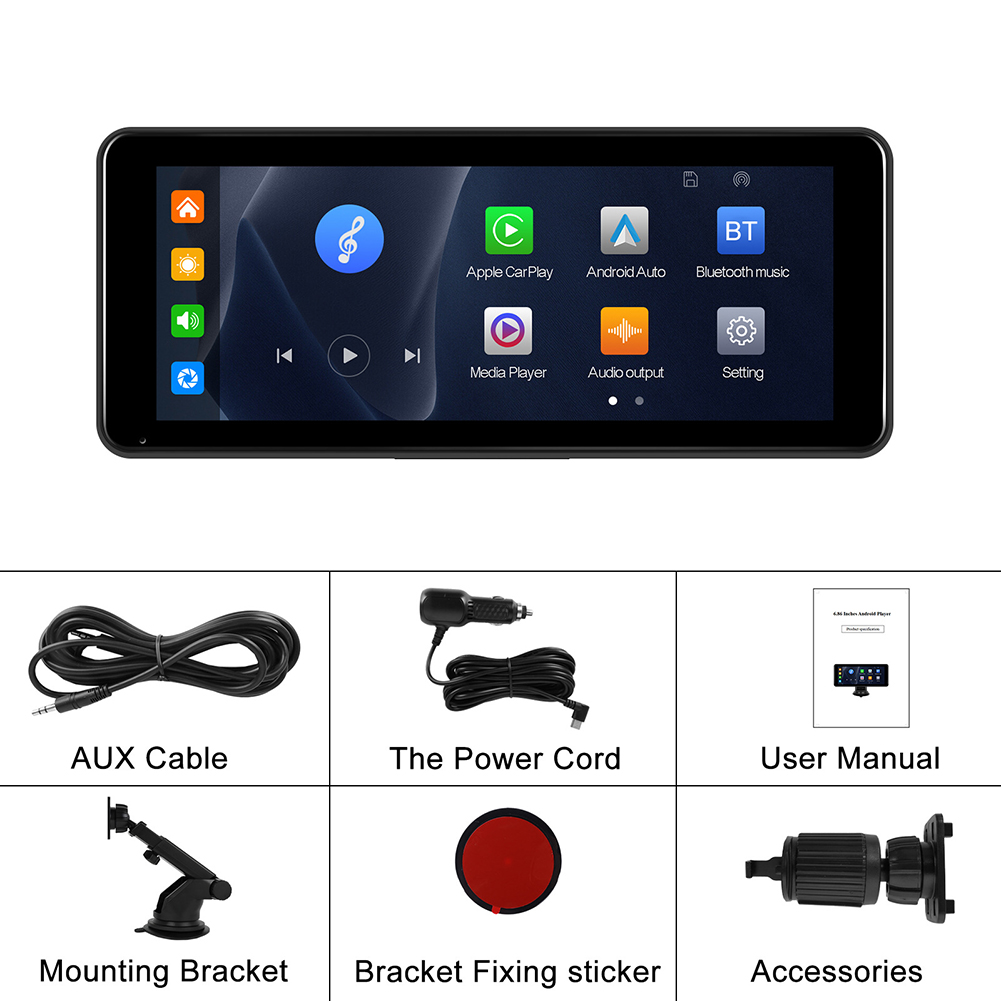 6.86 HD カーステレオタッチスクリーン CarPlay 用 Android 自動マルチメディアビデオプレーヤー音声制御サポート TF カード