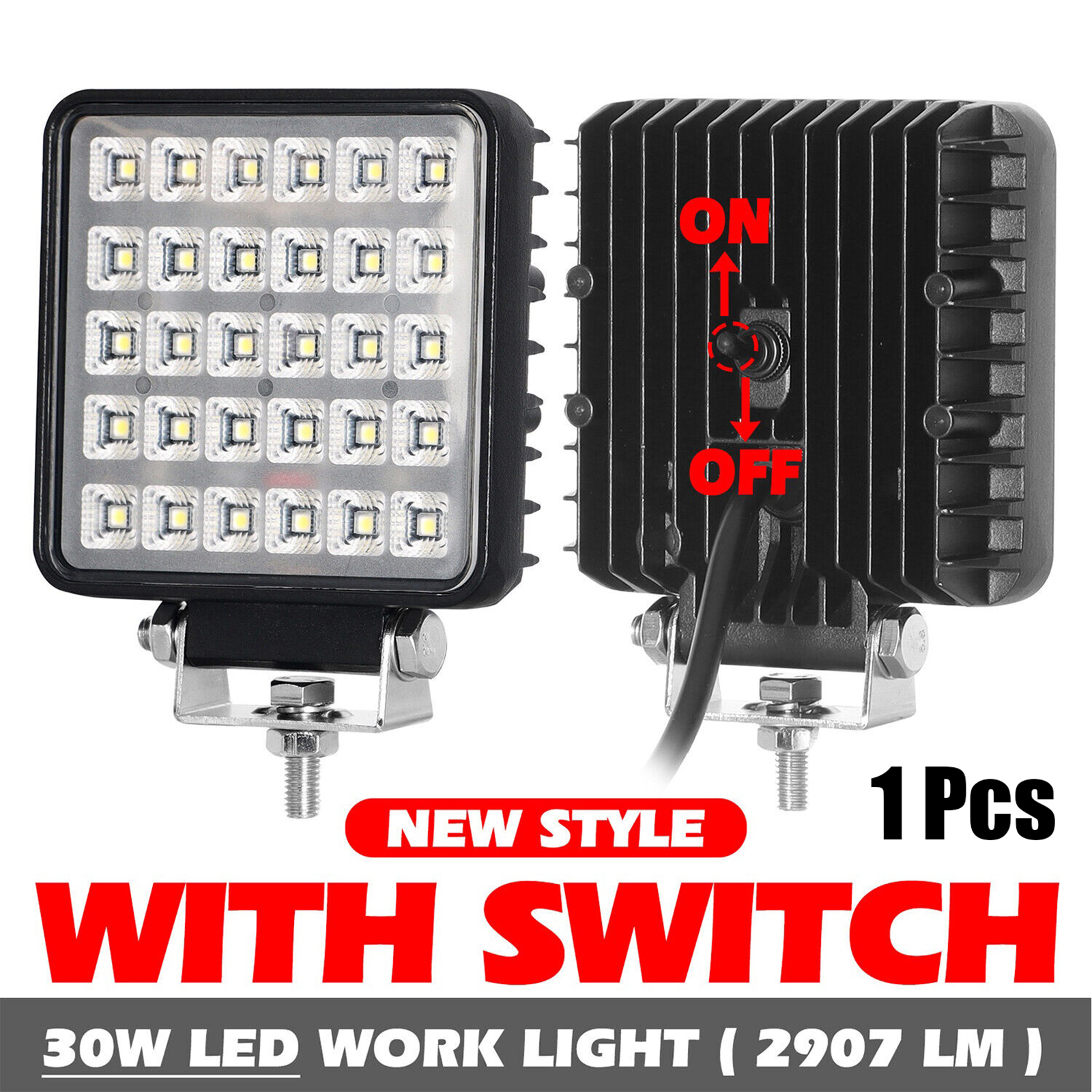 フォークリフト LED 作業灯 30 ワット高輝度 6000 K 150 ° 投光器警告ランプ 12-80 V トラクター ATV UTV SUV オフロード用