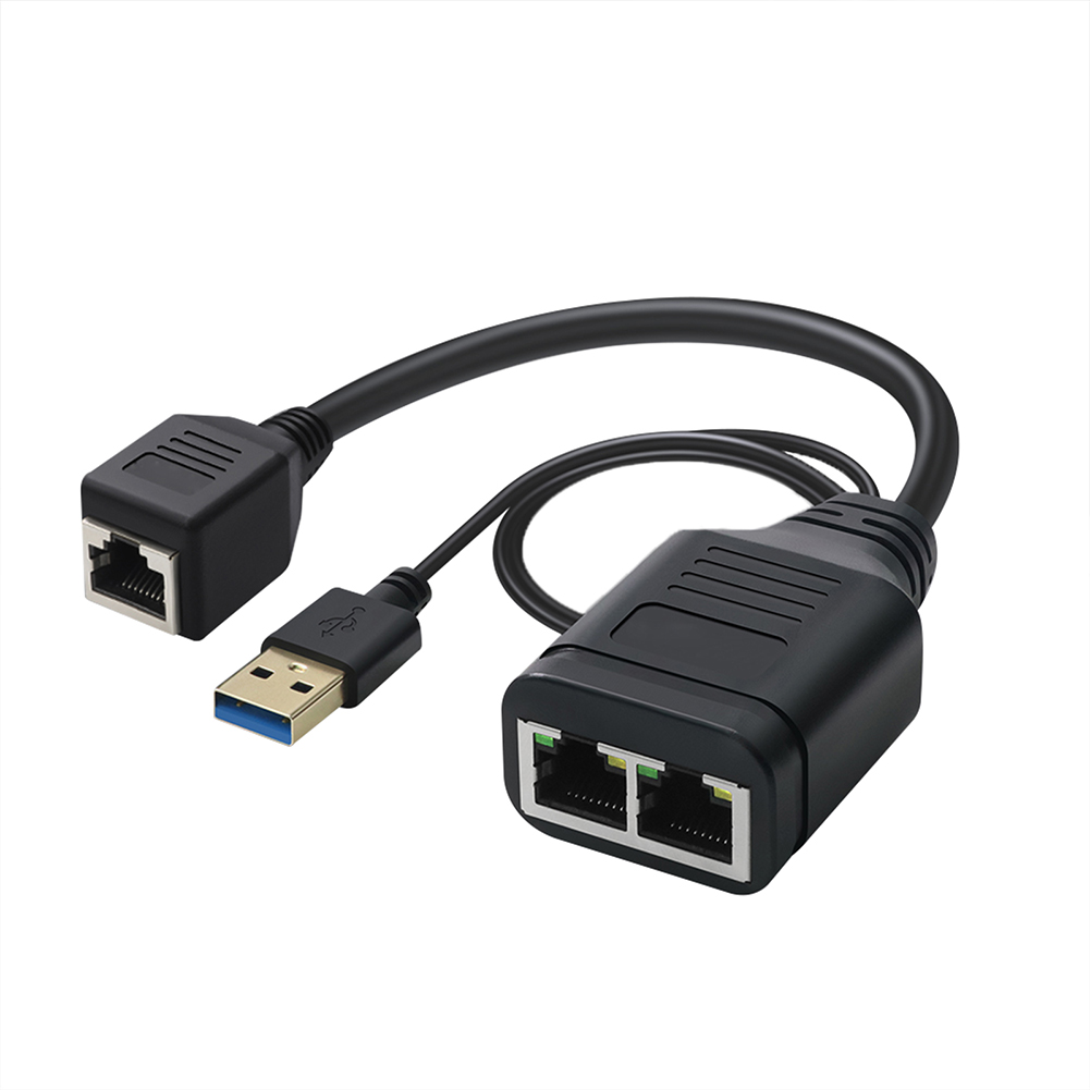 RJ45 イーサネットスプリッタ 1 メス 2 メス USB 充電ケーブル付き ネットワーク拡張コネクタ イーサネットスイッチ