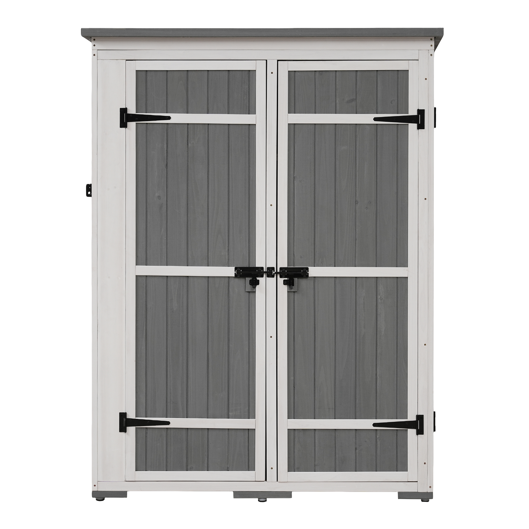 Outdoor Storage Shed with Floor All-Weather Wood Storage Shed 4 Lockable