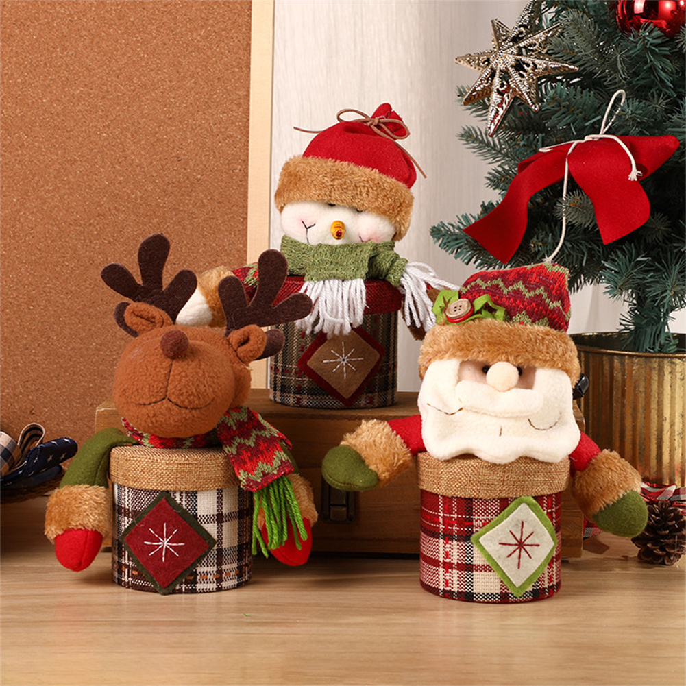 クリスマスかわいい人形の装飾品ヘラジカ雪だるまサンタクロース図人形ホームオフィスのデスクトップの装飾