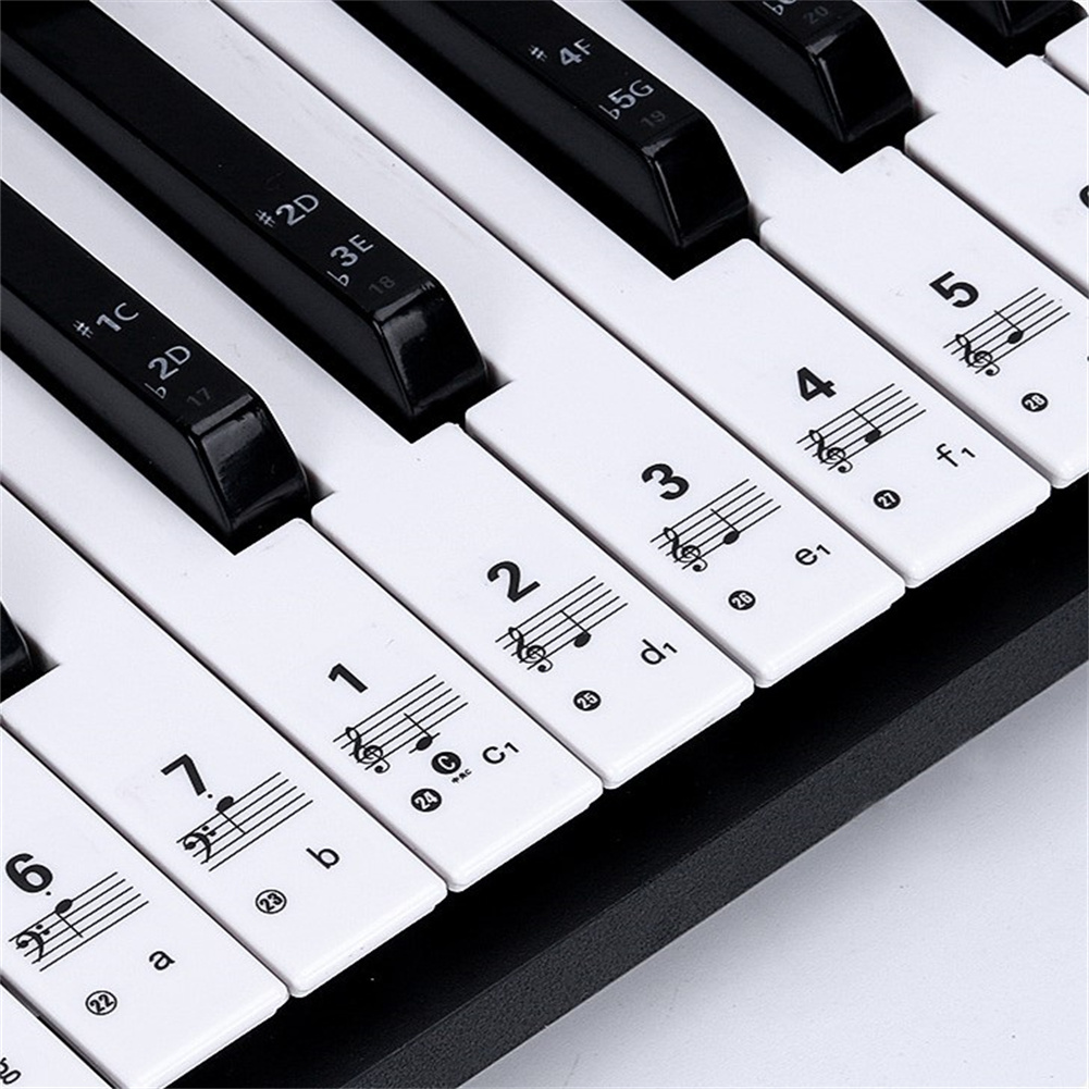 リムーバブル ピアノ ステッカー 61/88 キー 透明 ピアノ キーボード ステーブ 電子キーボード ノート ステッカー