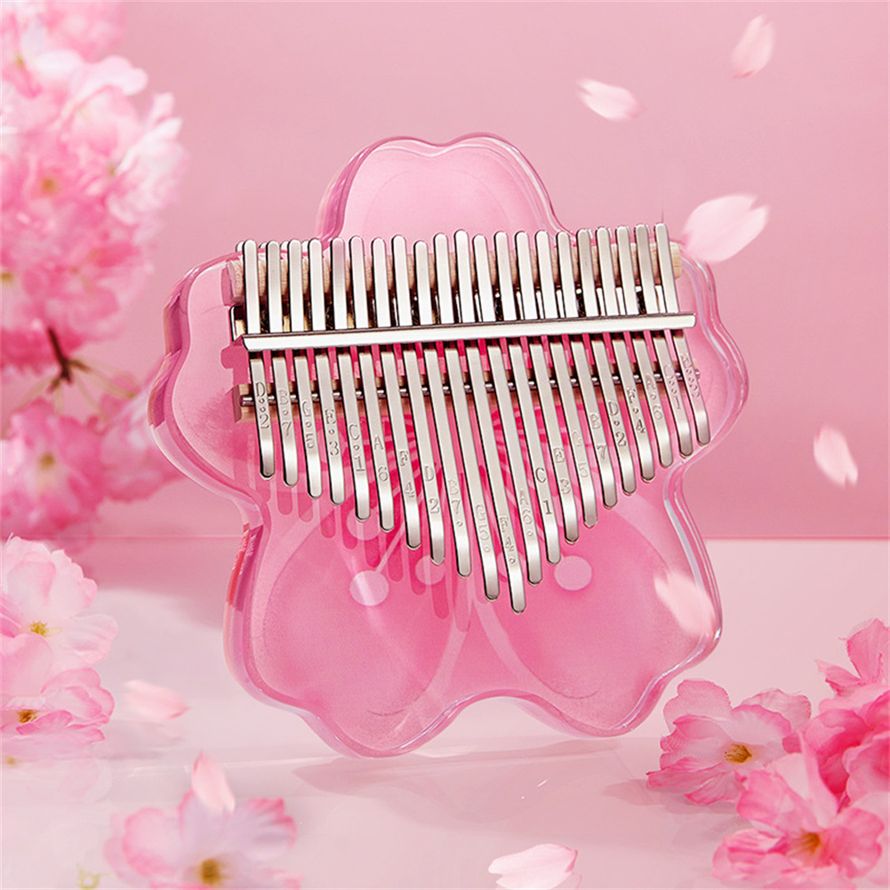 Cherry Blossoms Shape Thumb Piano 17/ 21-Tone Acrylic Finger Keyboard Instrument