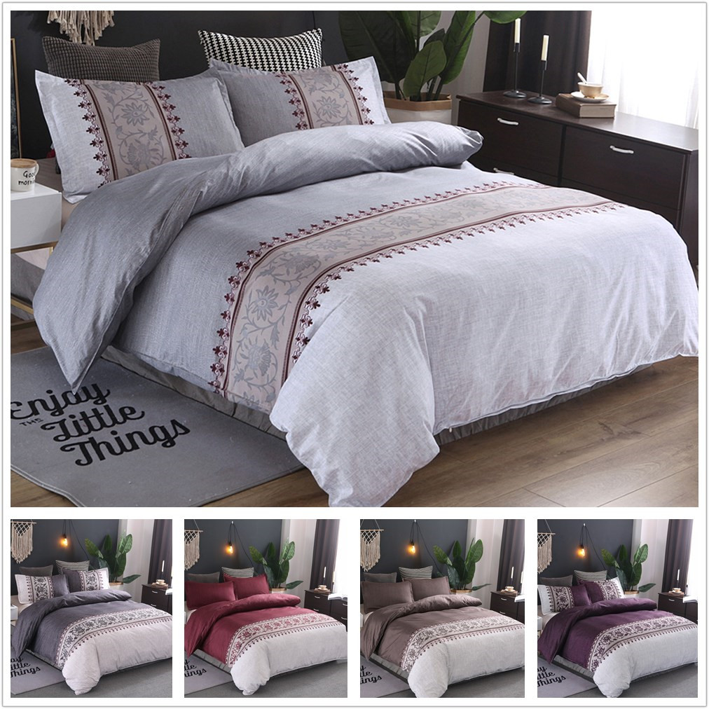 3pcs Set Simple Pattern Printed Quilt Duvet Cover Pillowcase Home Details About 3pcs Set Simple Pattern Printed Quilt Duvet Cover Pillowcase Home Bedding Decor