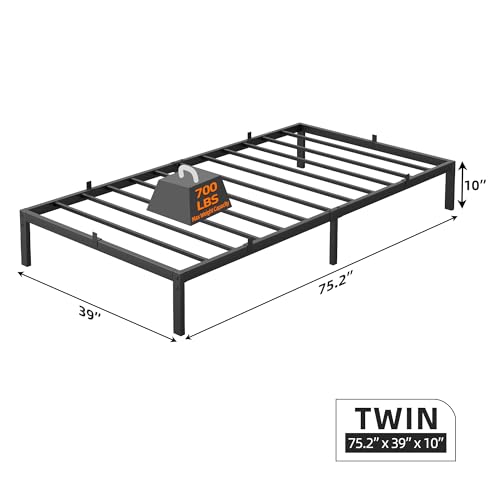 Low Profile Twin Metal Platform Bed Frame Support Mattress Foundation