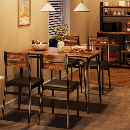 Dining Table Set for 4 Kitchen Table and Chair 5 Piece Kitchen Dining Room Table - Picture 18 of 18