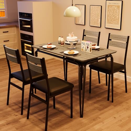 Dining Table Set for 4 Kitchen Table and Chair 5 Piece Kitchen Dining Room Table - Picture 16 of 18
