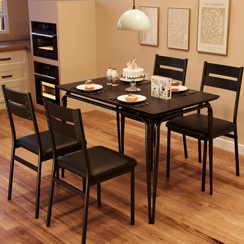 Dining Table Set for 4 Kitchen Table and Chair 5 Piece Kitchen Dining Room Table - Picture 17 of 18