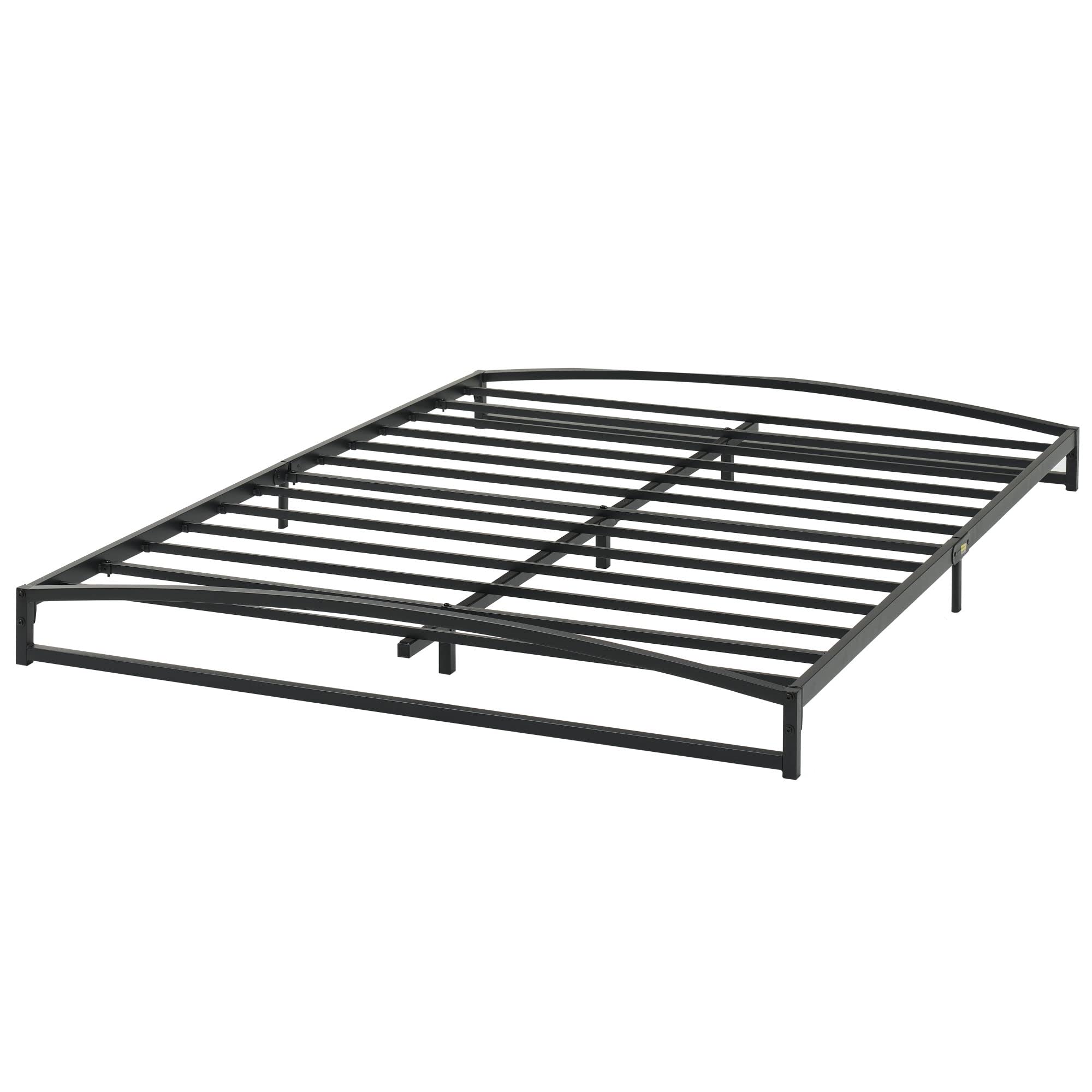 Black/White 6/10 Inch H Metal Bed Frame with Slat Support Mattress Foundation   