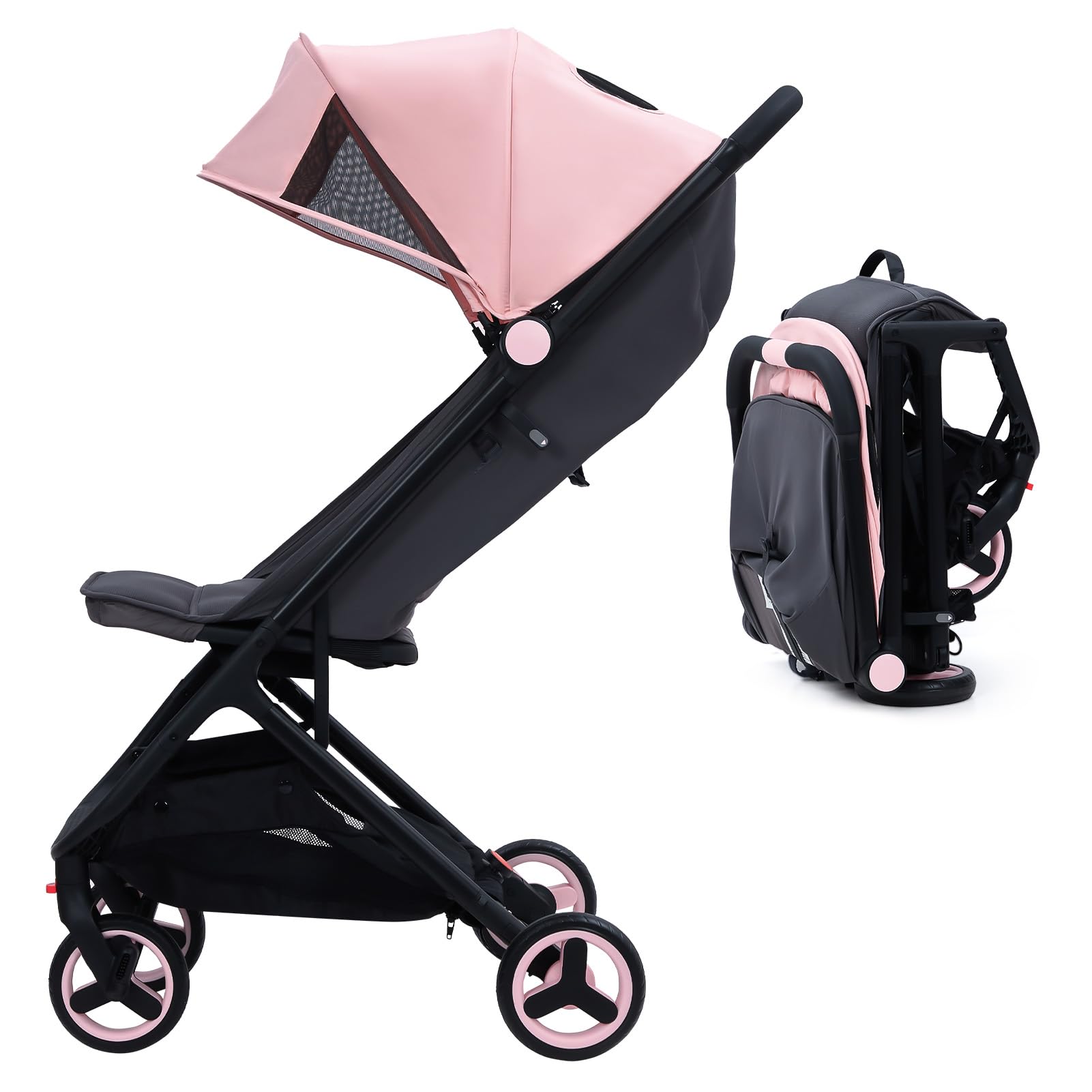 Lightweight Baby Stroller, Compact Umbrella Stroller With Adjustable Canopy/Foot