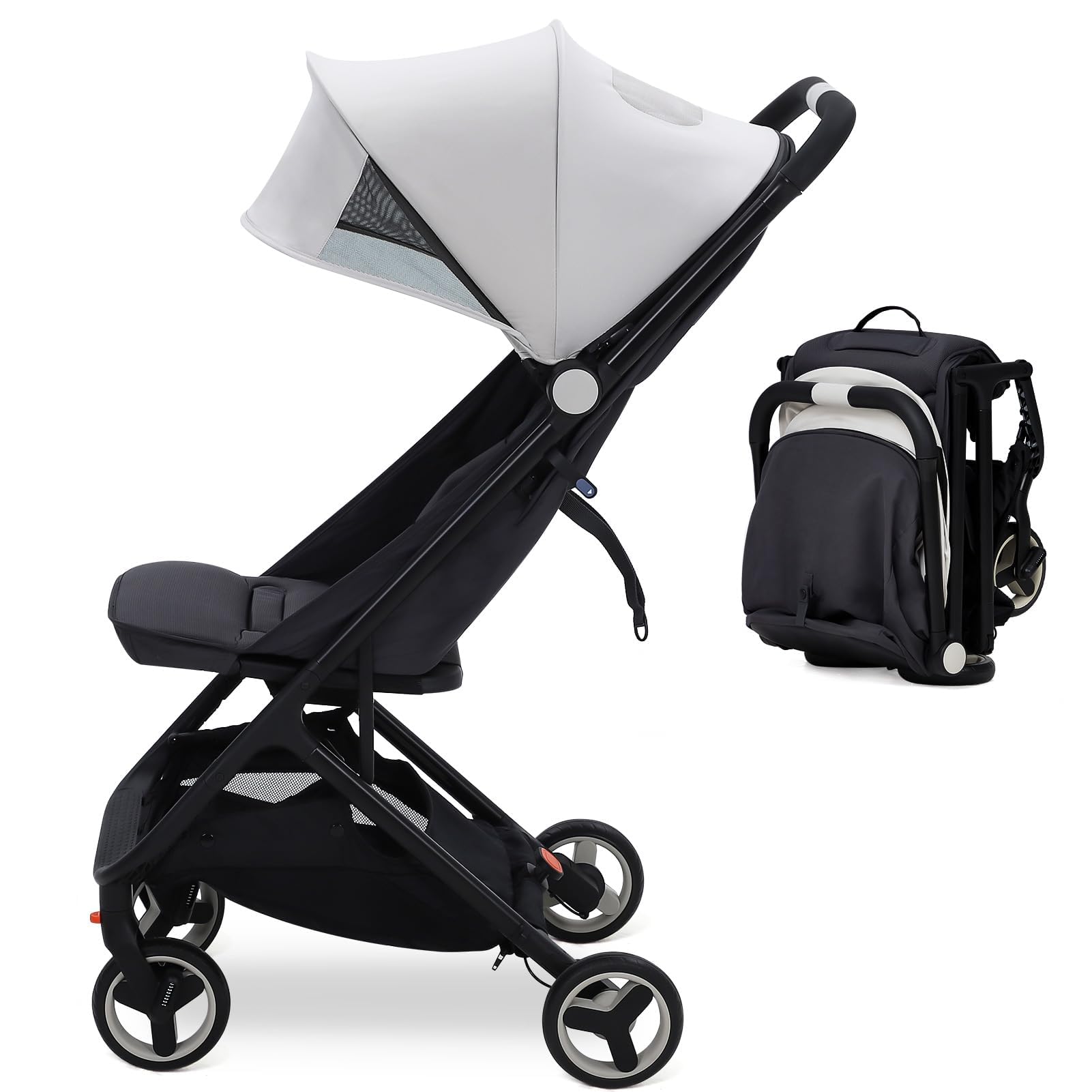 Lightweight Baby Stroller, Compact Umbrella Stroller With Adjustable Canopy/Foot