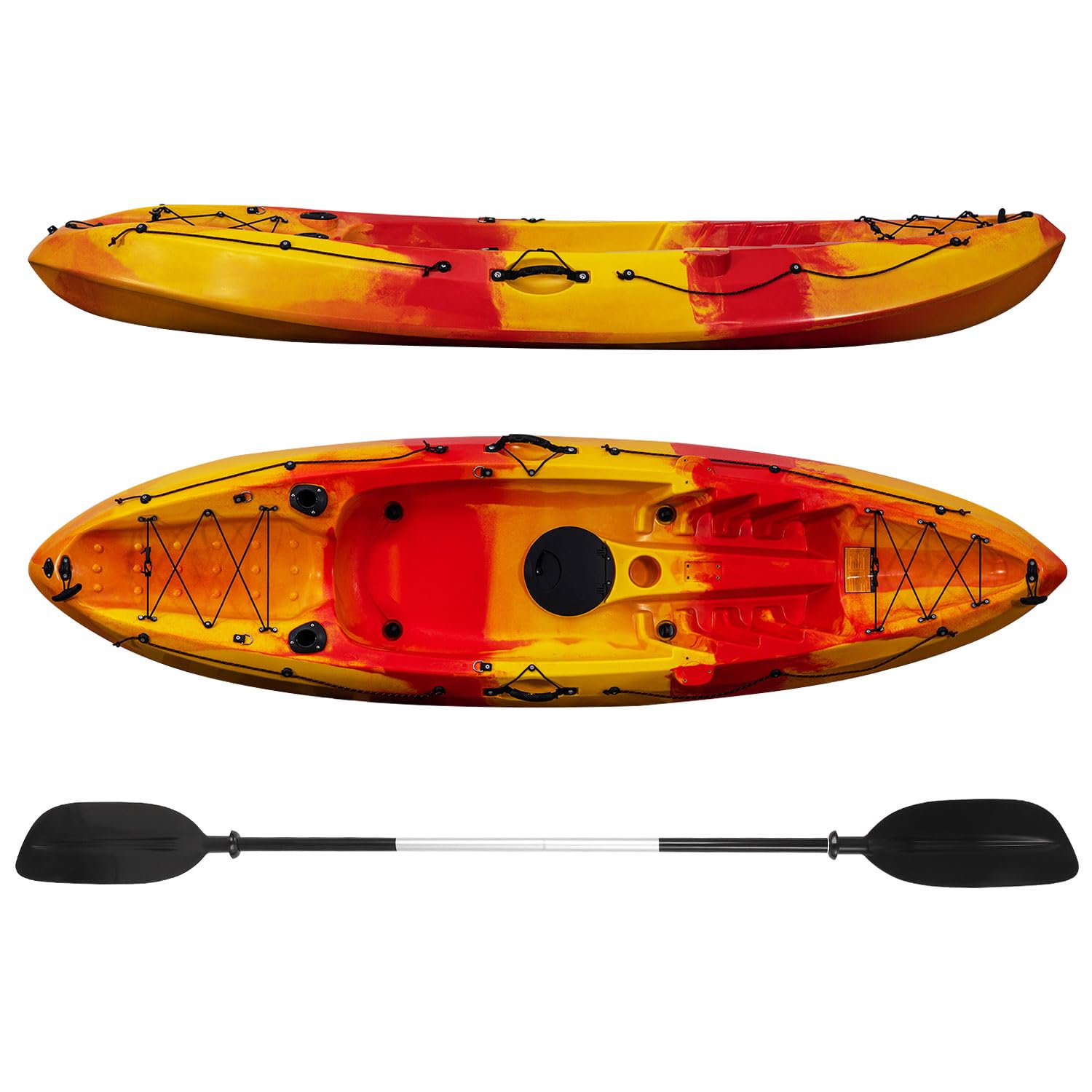 S, 9.38ft Fishing Kayak With Paddle, Sit On Top Kayak For Adults