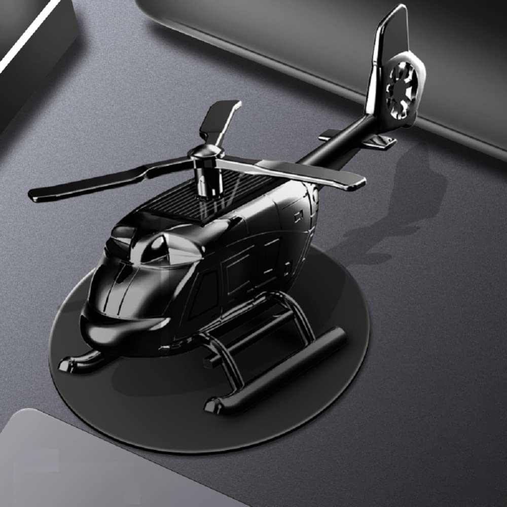 Car Fragrance Diffuser Ornament Solar Powered Helicopter Shape Rotation Blade - Picture 11 of 11