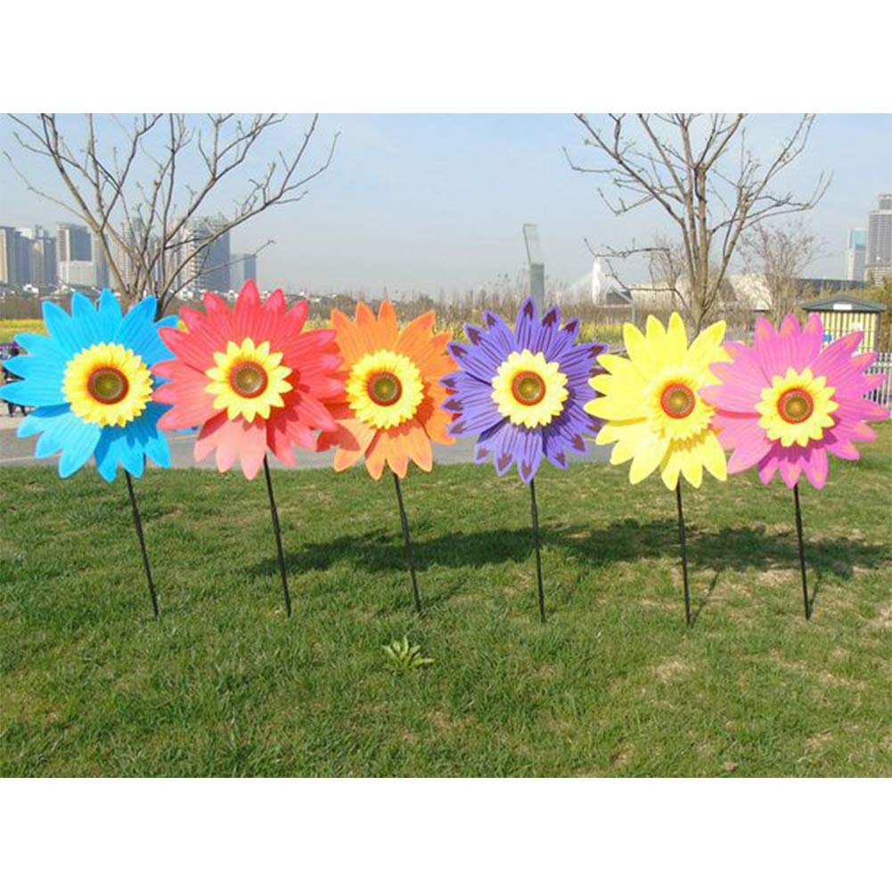 Nombre 17, Sunflover Vindmill Rotating Sunflover Vind Spinner Stake Standing Lavn Flover Pinvheel Outdoor Parti Garden Iard Decor K