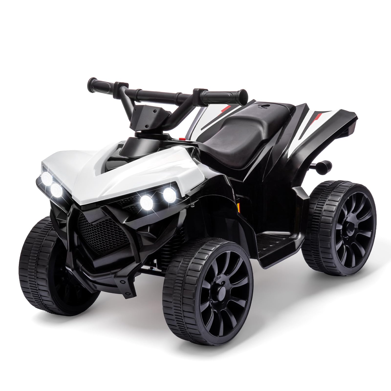 6V ATV Kids Ride on Quad Car Toy with LED Lights for Kids Toddler 3+ Years Old