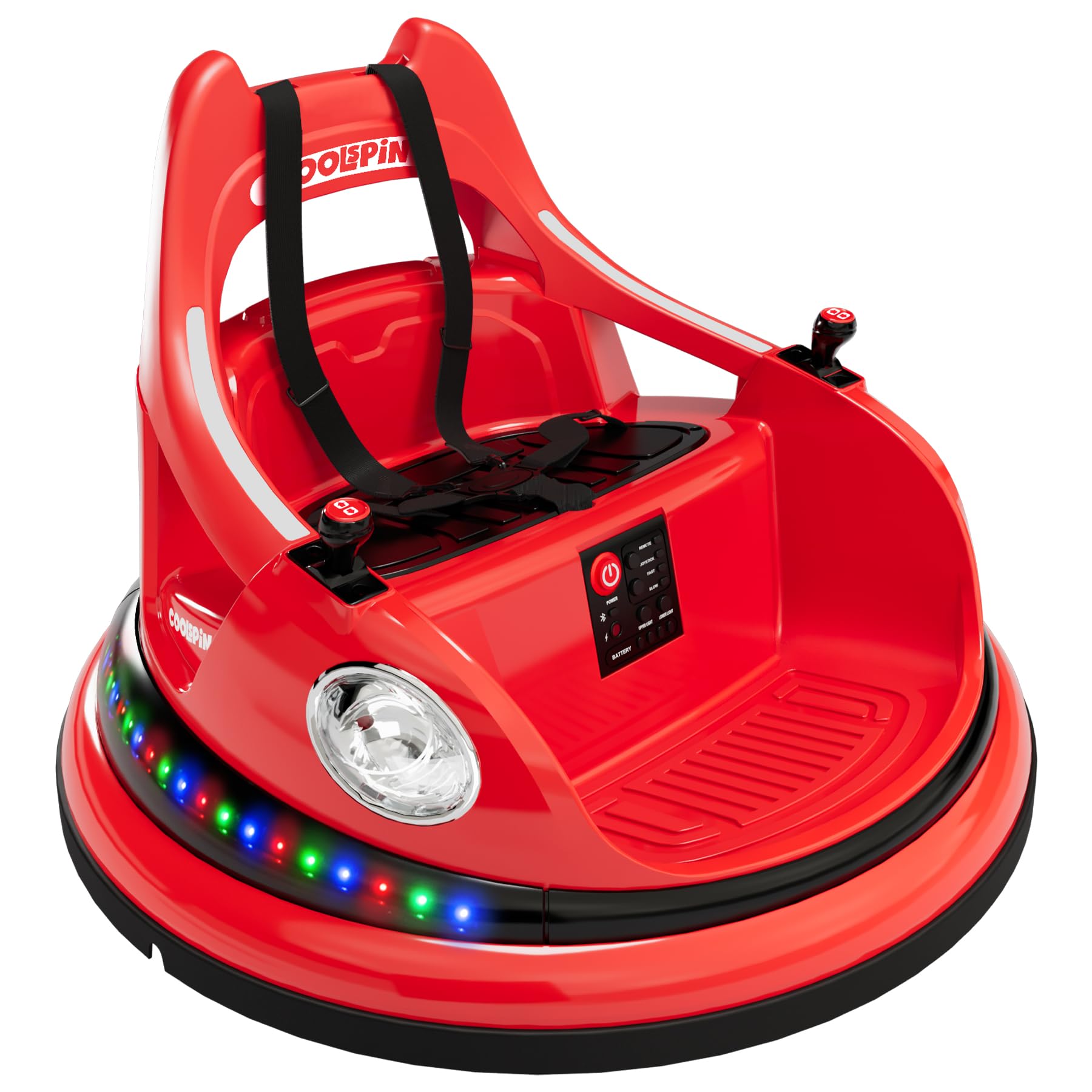 12V Kids Ride on Bumper Car Toddler Remote Control 360° Spin with Flash Lights