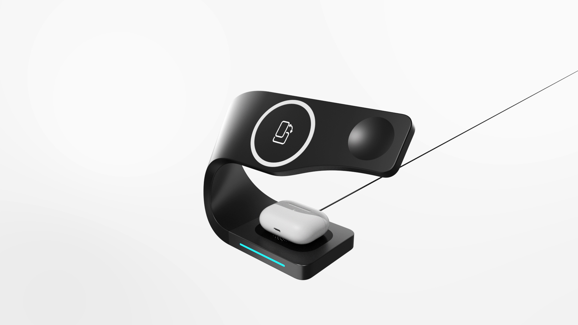 GloryStar 4-in-1 Wireless Charging Dock Smart Magnetic Charger Charging Adapter Compatible For Iphone12 Iwatch Headset